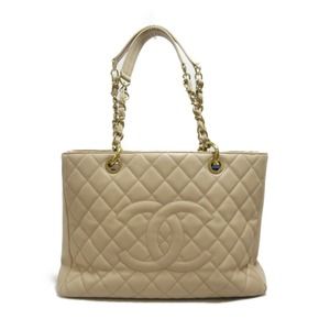CHANEL GST Tote Bag Caviar Skin Beige
